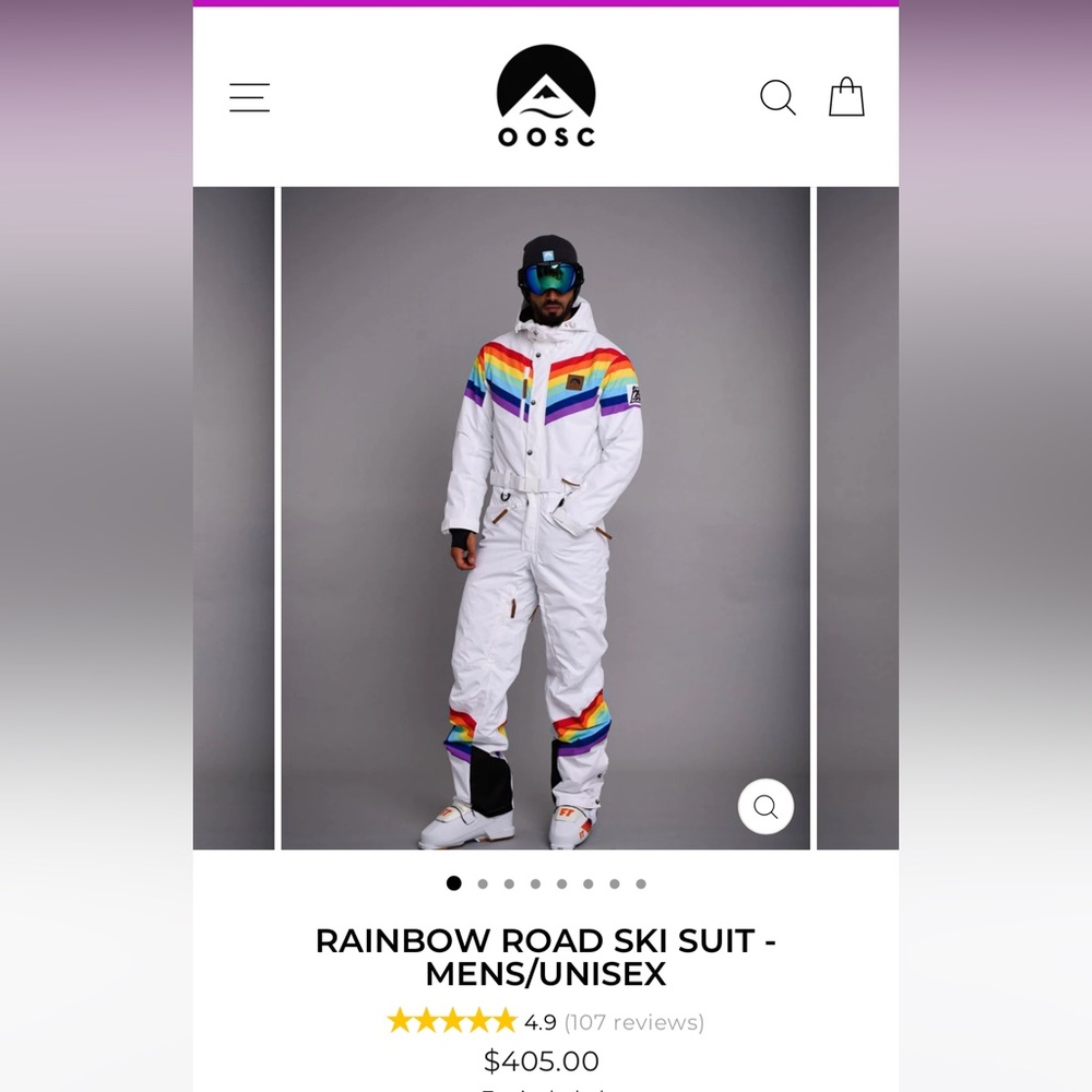 Ski suit, OOSC RAINBOW ROAD SKI SUIT - MENS/UNISEX, size large